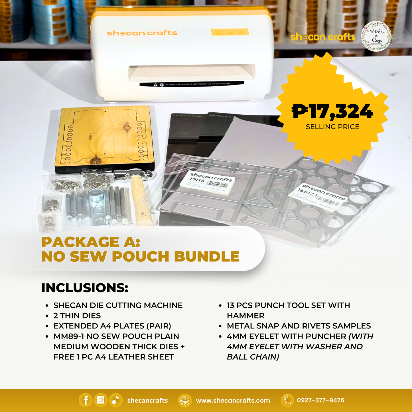 LEATHER CRAFTING PACKAGE A: No Sew Pouch Bundle