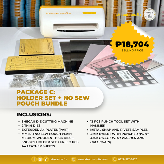 LEATHER CRAFTING BUNDLE C: No Sew Pouch + Holder Set Bundle