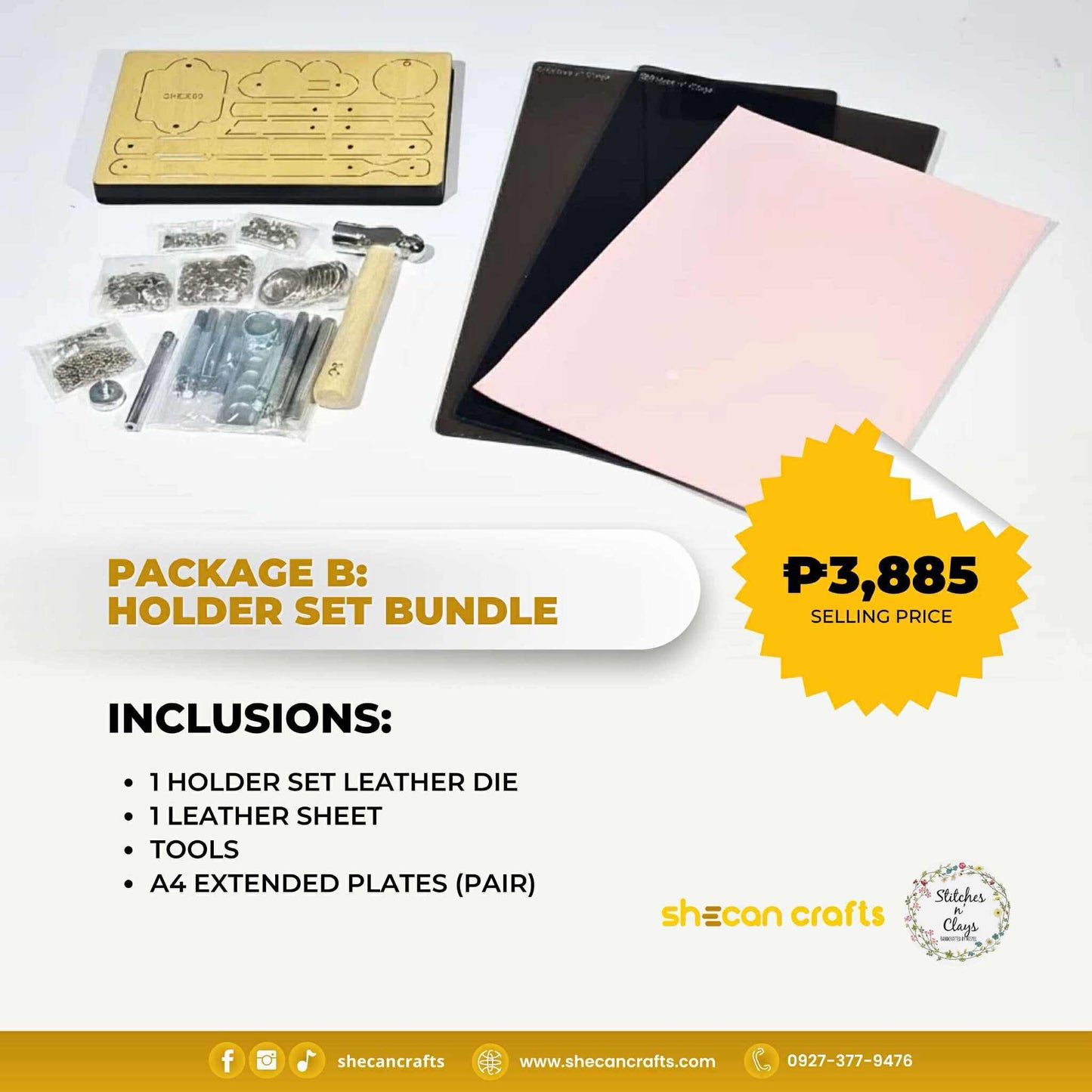 LEATHER CRAFTING PACKAGE B (WITHOUT MACHINE) : Holder Set Bundle